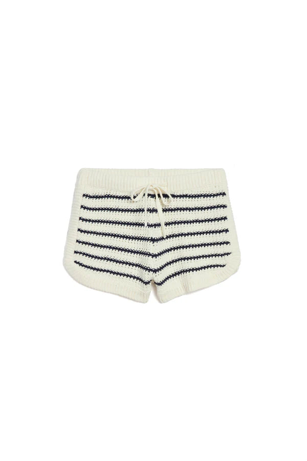 Knit Striped Shorts in Navy & White, from Jocelyn