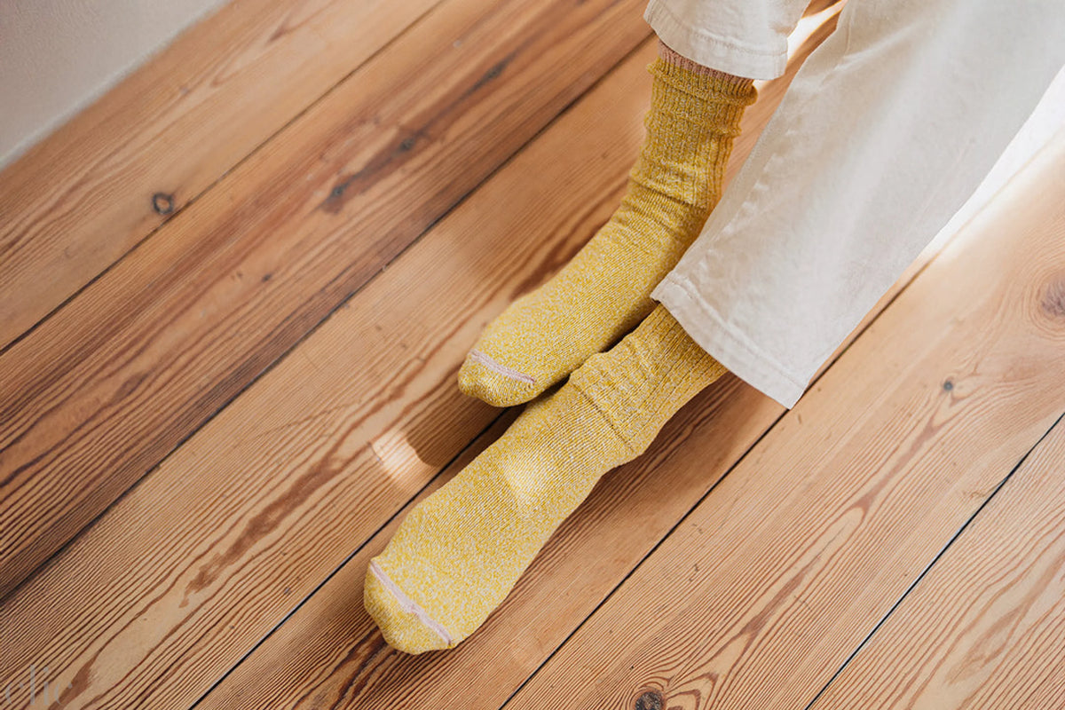 Silk Cotton Socks in Colorful Flags, from Nishiguchi Kutsushita