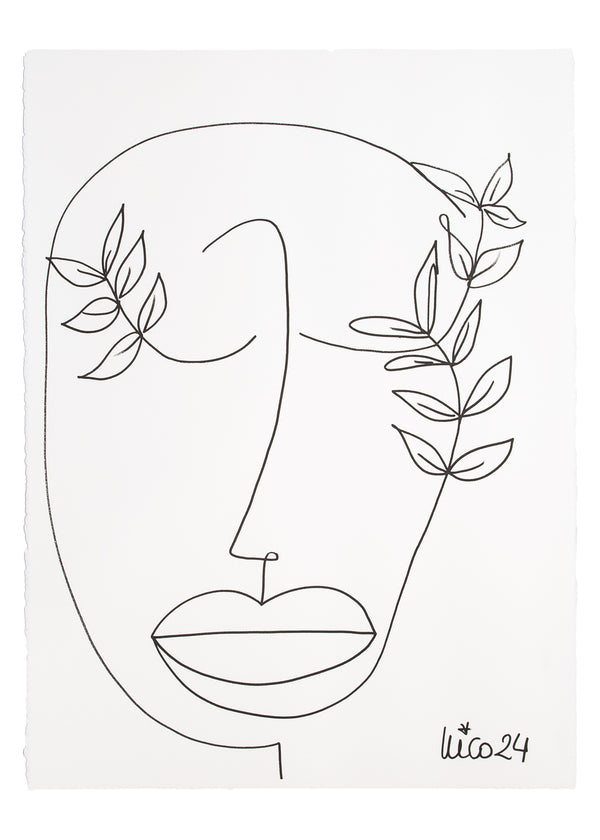 Large Visage 6 in Black & White, by Nicolette Schouten