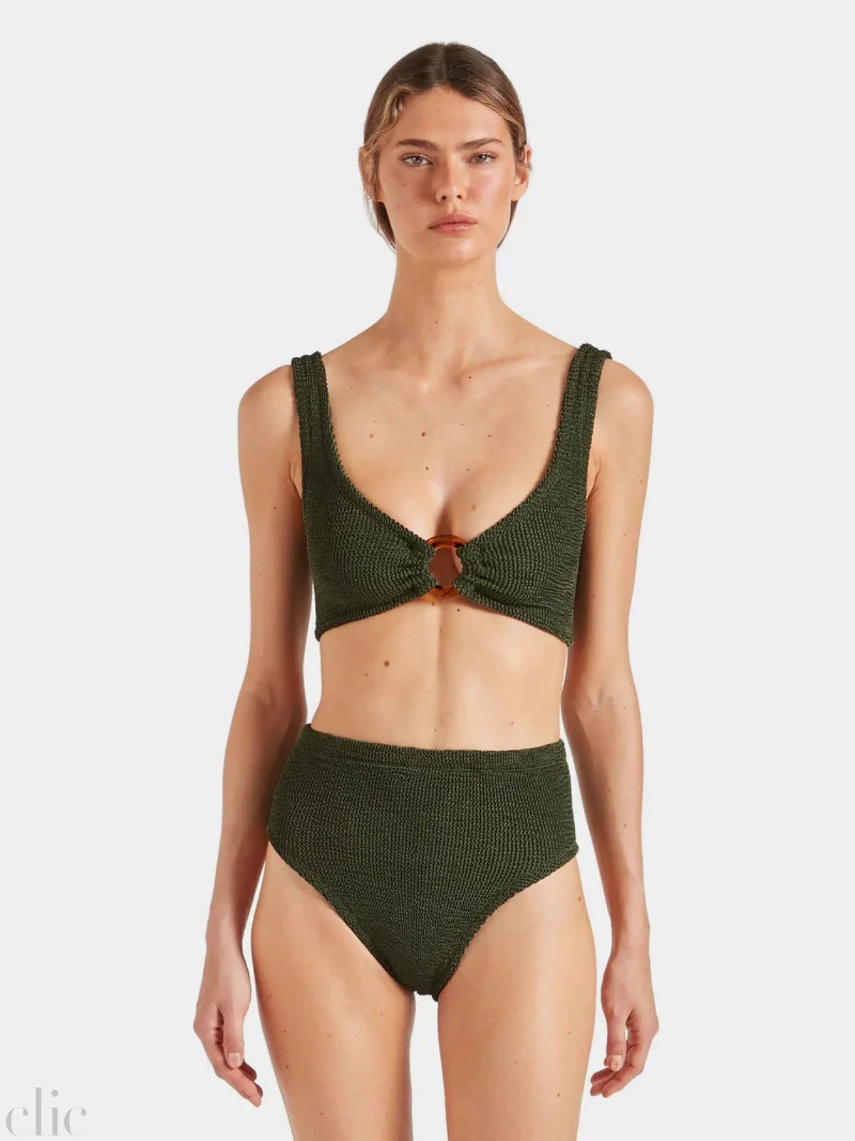 Nadine Bikini in Metallic Khaki