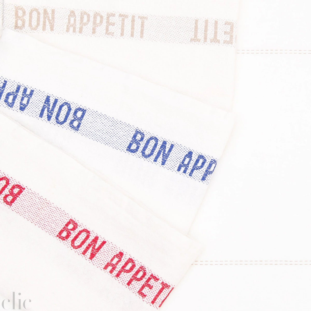 Bon Appetit Tea Towel in White Blue, from Charvet Editions