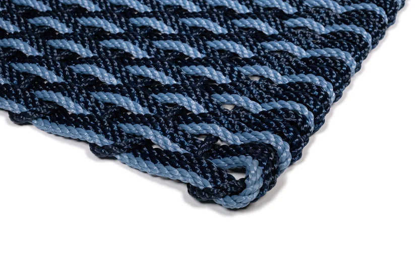 Extra Large Triple Weave Doormat in Navy and Glacier, from The Rope Co.