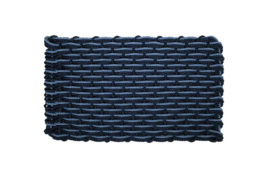 Extra Large Triple Weave Doormat in Navy and Glacier, from The Rope Co.