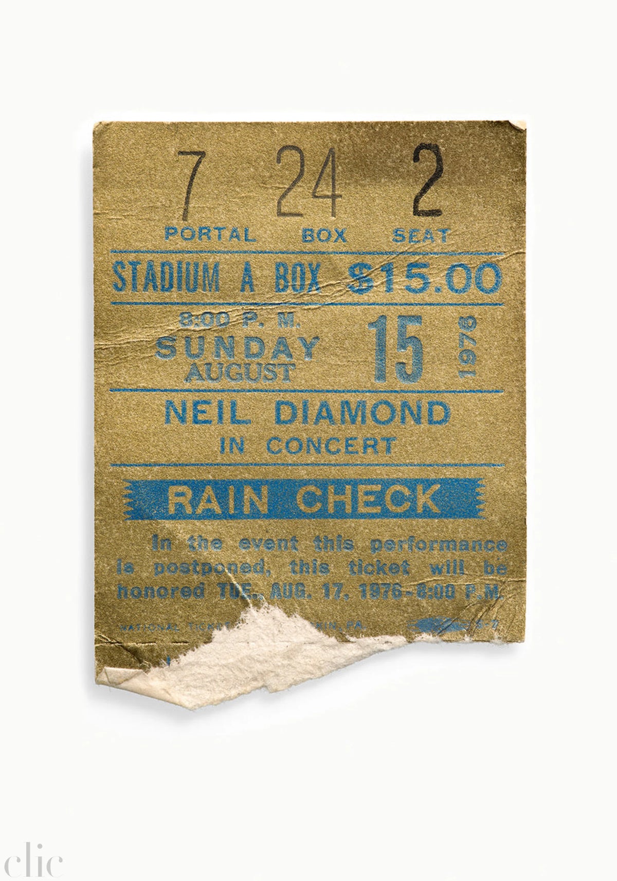 Neil Diamond, Forest Hills Tennis Stadium, Queens, NY 1976 by Blaise Hayward