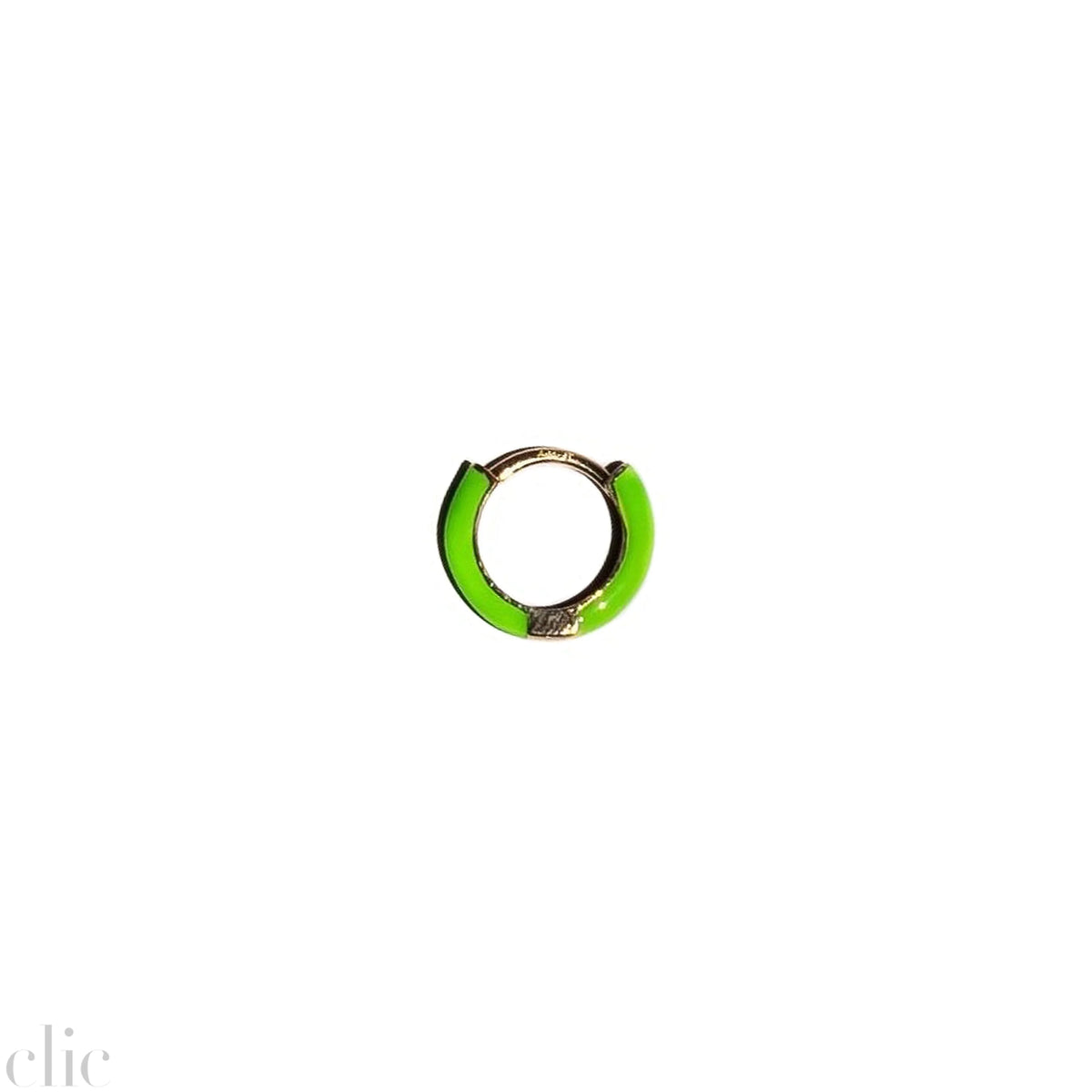 Single Neon Ename Huggie in Green, from Fry Powers
