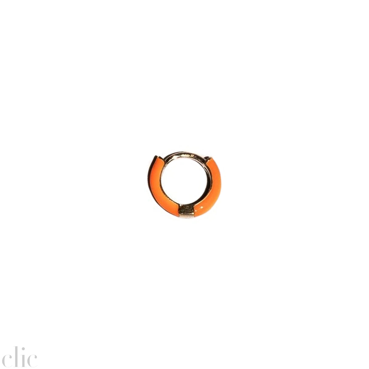 Single Neon Ename Huggie in Orange, from Fry Powers