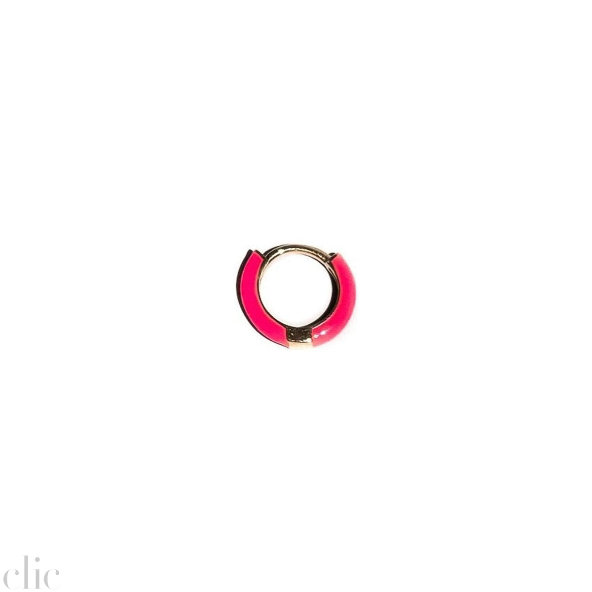 Single Neon Ename Huggie in Pink, from Fry Powers