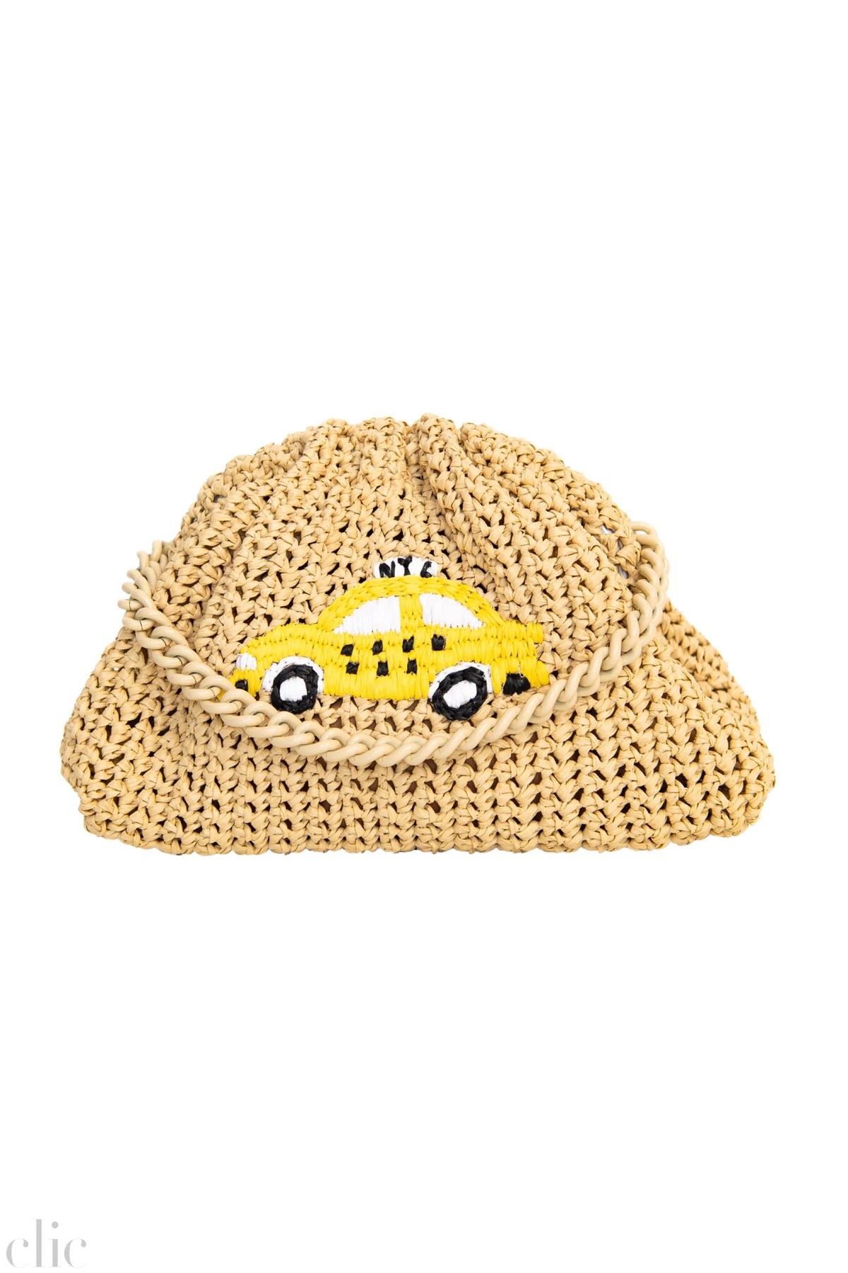 New York Yellow Taxi Mini Game Crochet in Natural, from Maria La Rosa