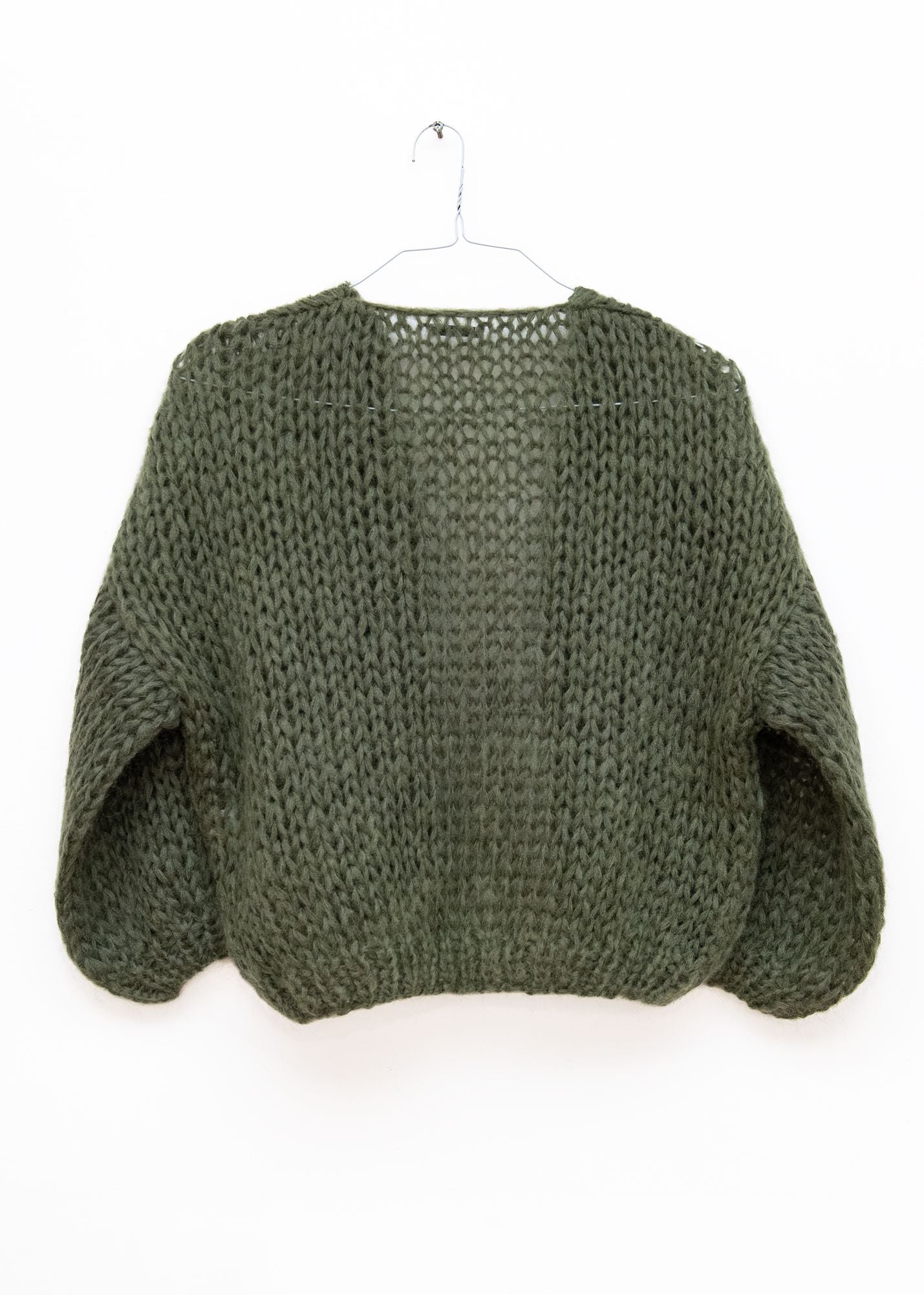 Mohair Bomber Cardigan in Army Green, from Maiami