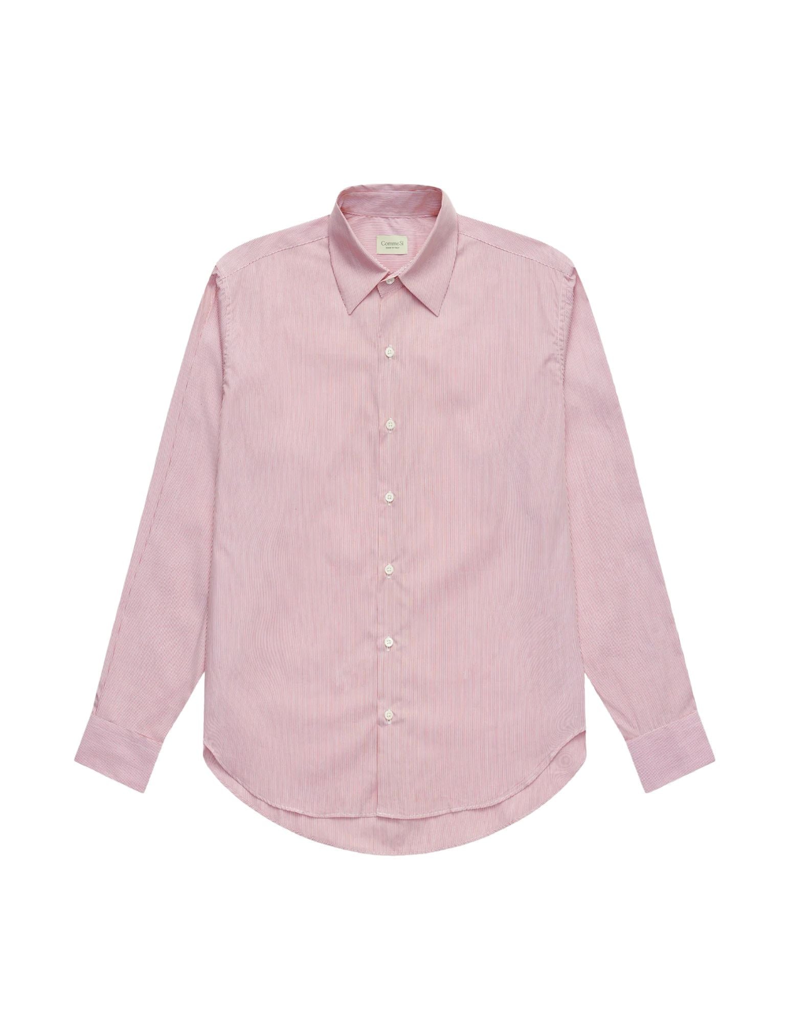 La Shirt Classica Poplin in Mulberry Pinstripe, from Comme Si