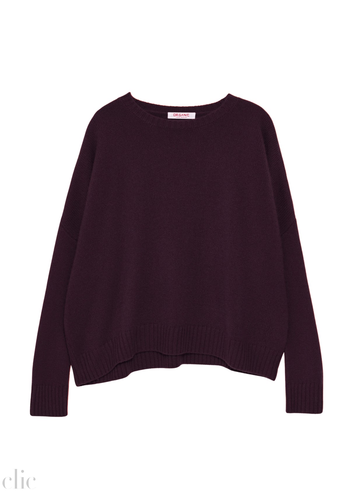 Cashmere Wide Pullover in Eggplant, from Organic by John Patrick