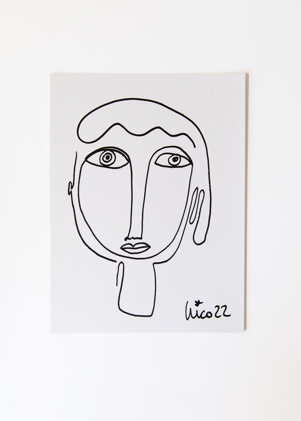 Small Visage 6 in Black & White, by Nicolette Schouten