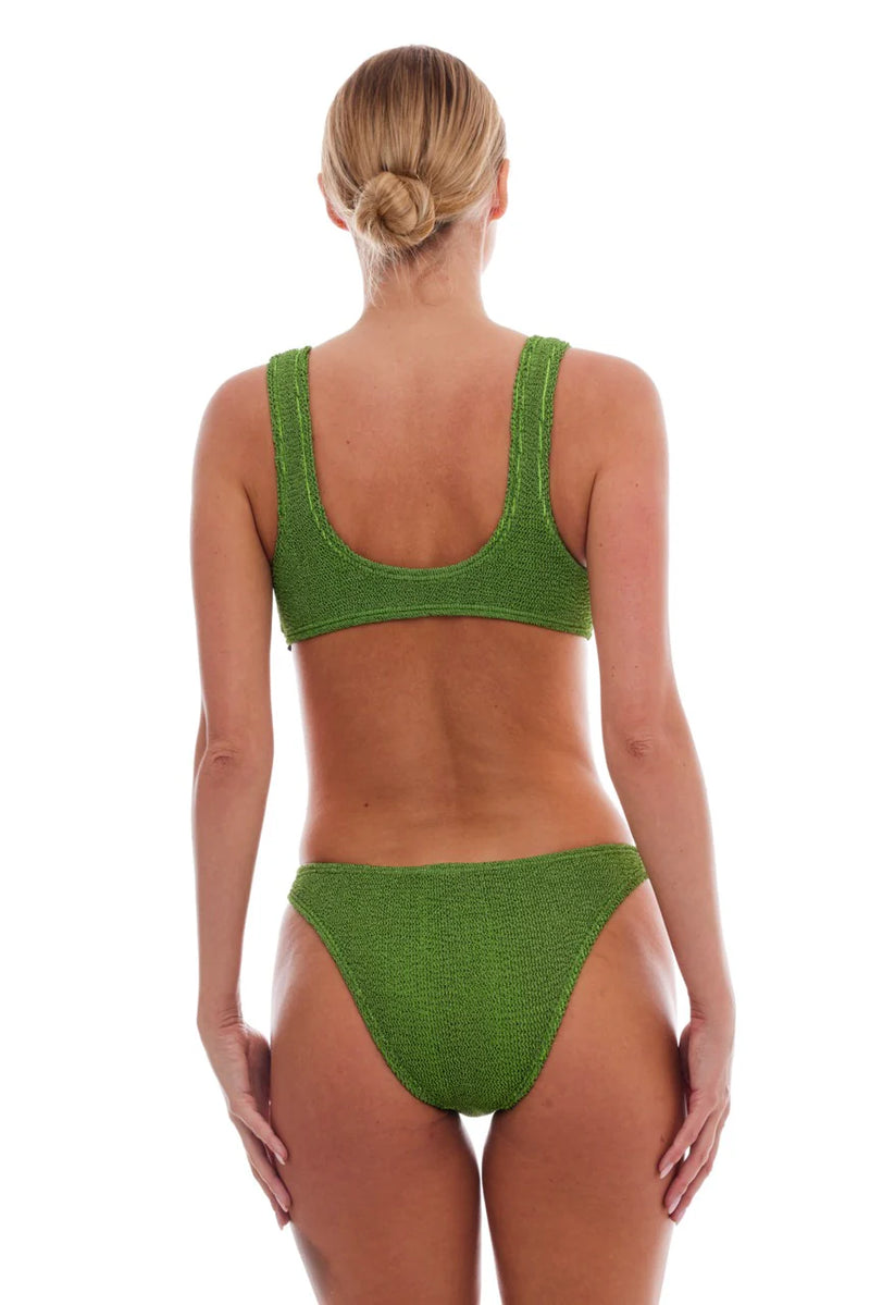 Barcelona Bikini Top in Metallic Olive, from Love & Bikinis