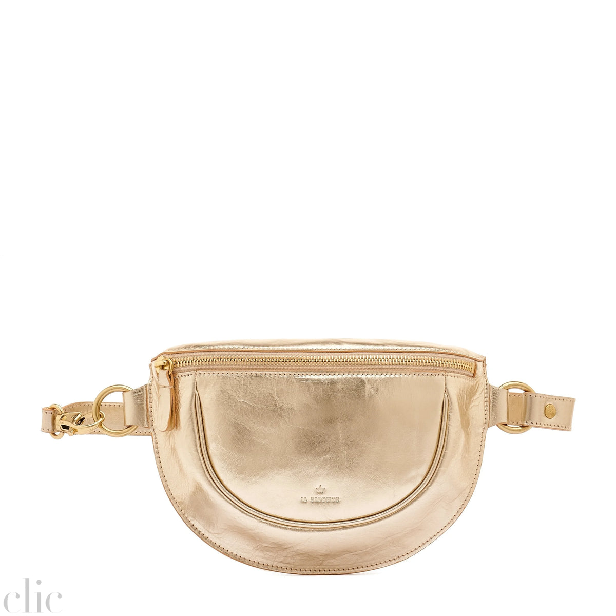 Oliveta Belt Bag in Metallic Platinum, from IL Bisonte