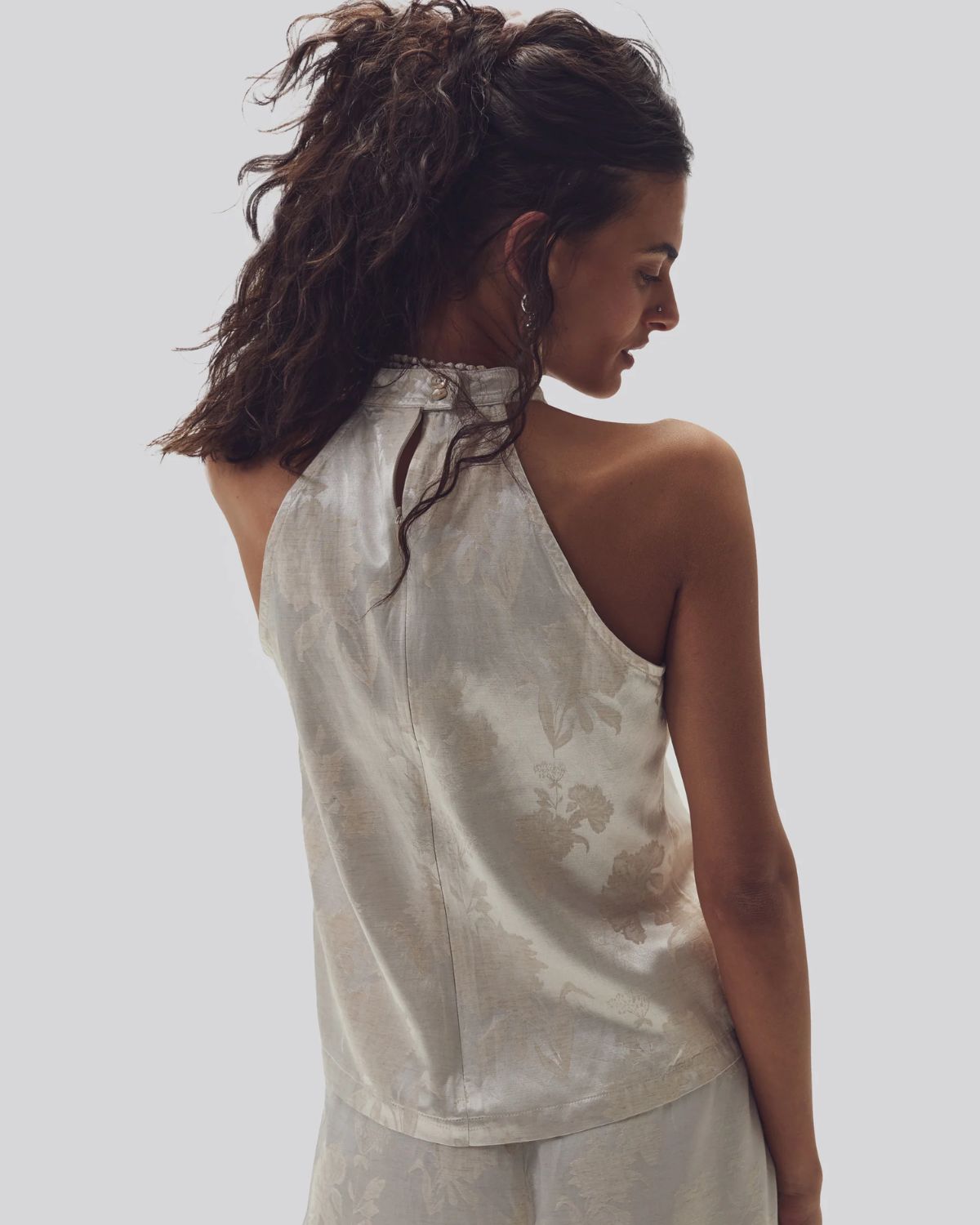 Olivia Brocade Top in Ivory Garden, from Lanhtropy