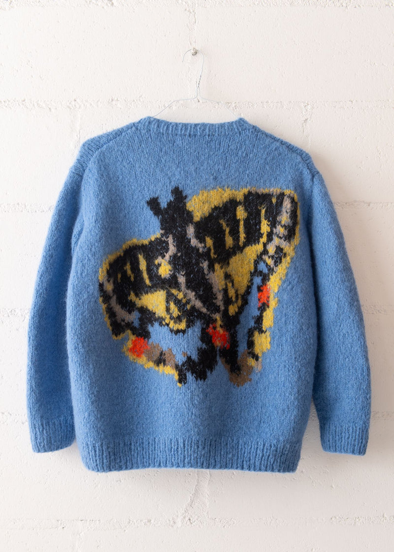 Butterfly Crewneck Sweater in Blue, from Wild Animals