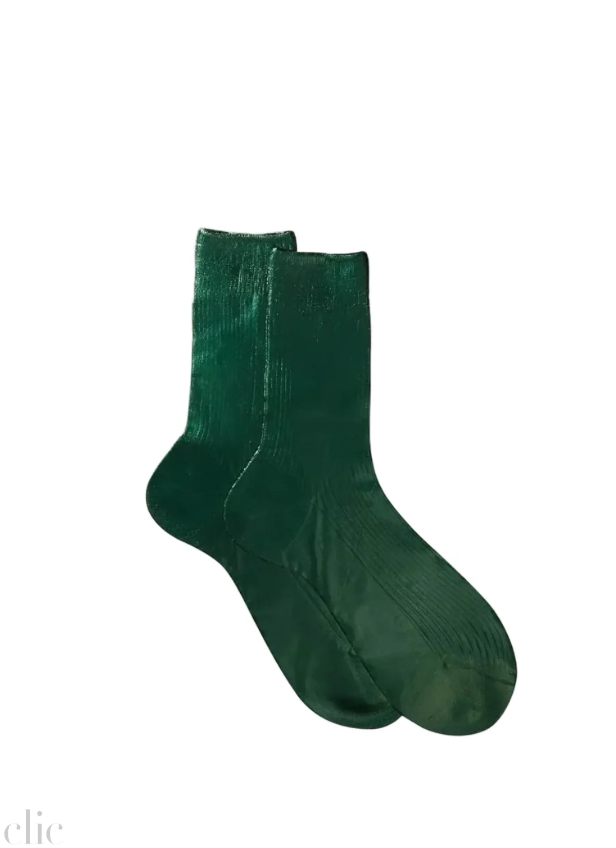 Ribbed Laminated Sock in Forest Green, from Maria la Rosa