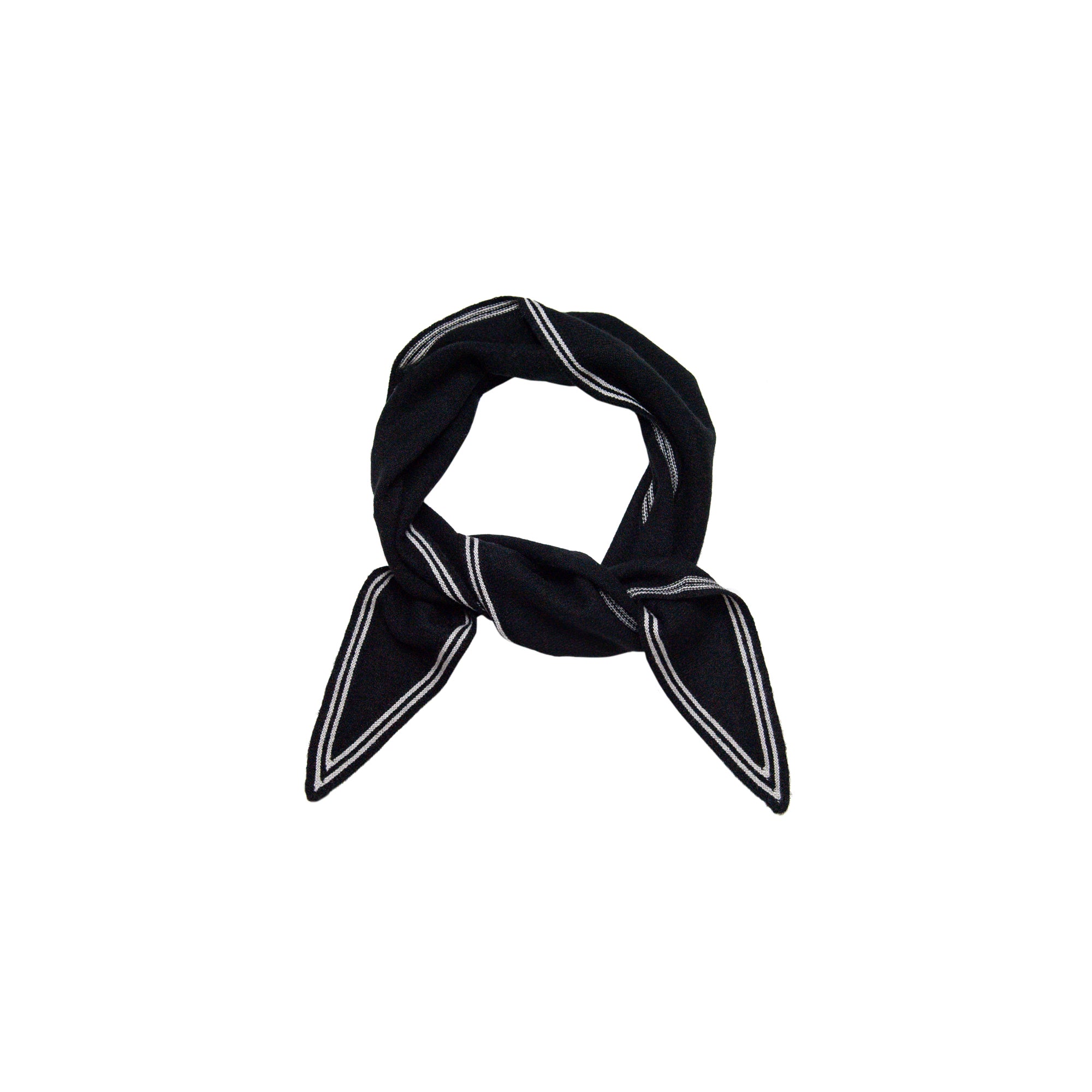 Bronte Spindle-shaped Knitted Cashmere Scarf Ebony Black, from Oats and Rice