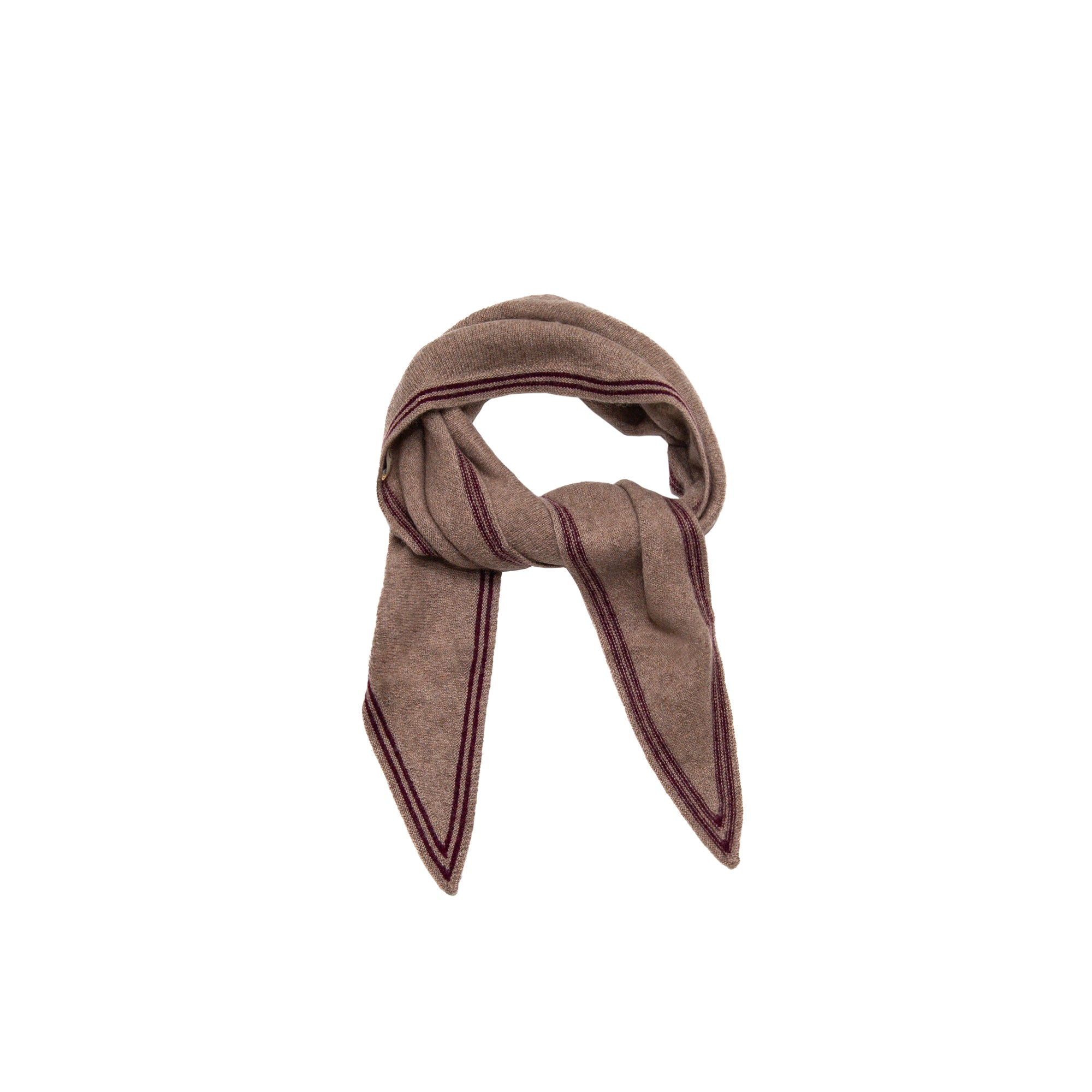 Bronte Spindle-shaped Knitted Cashmere Scarf Mocha Brown, from Oats and Rice