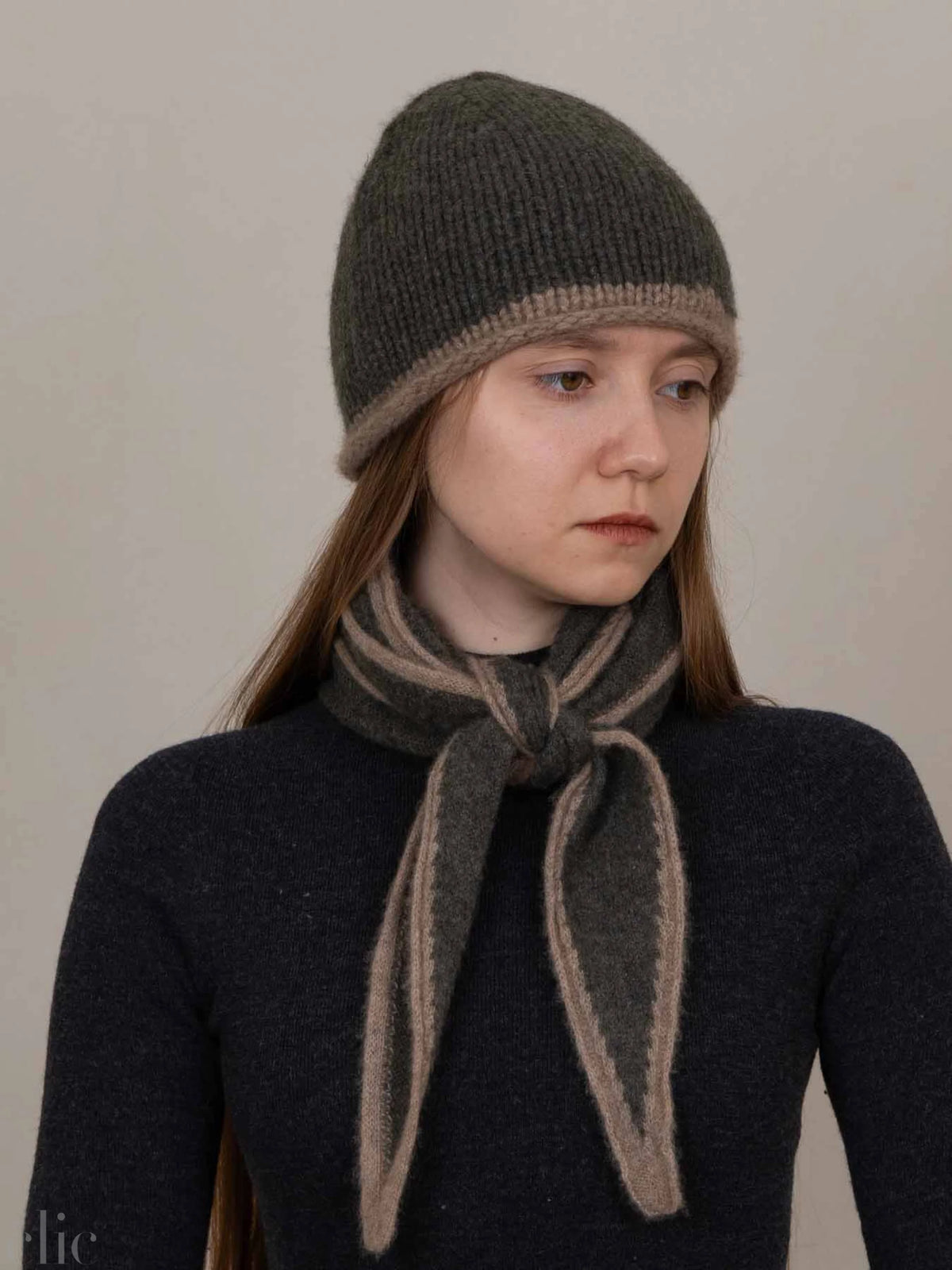 Cashmere Scarf in Green, from Oats & Rice