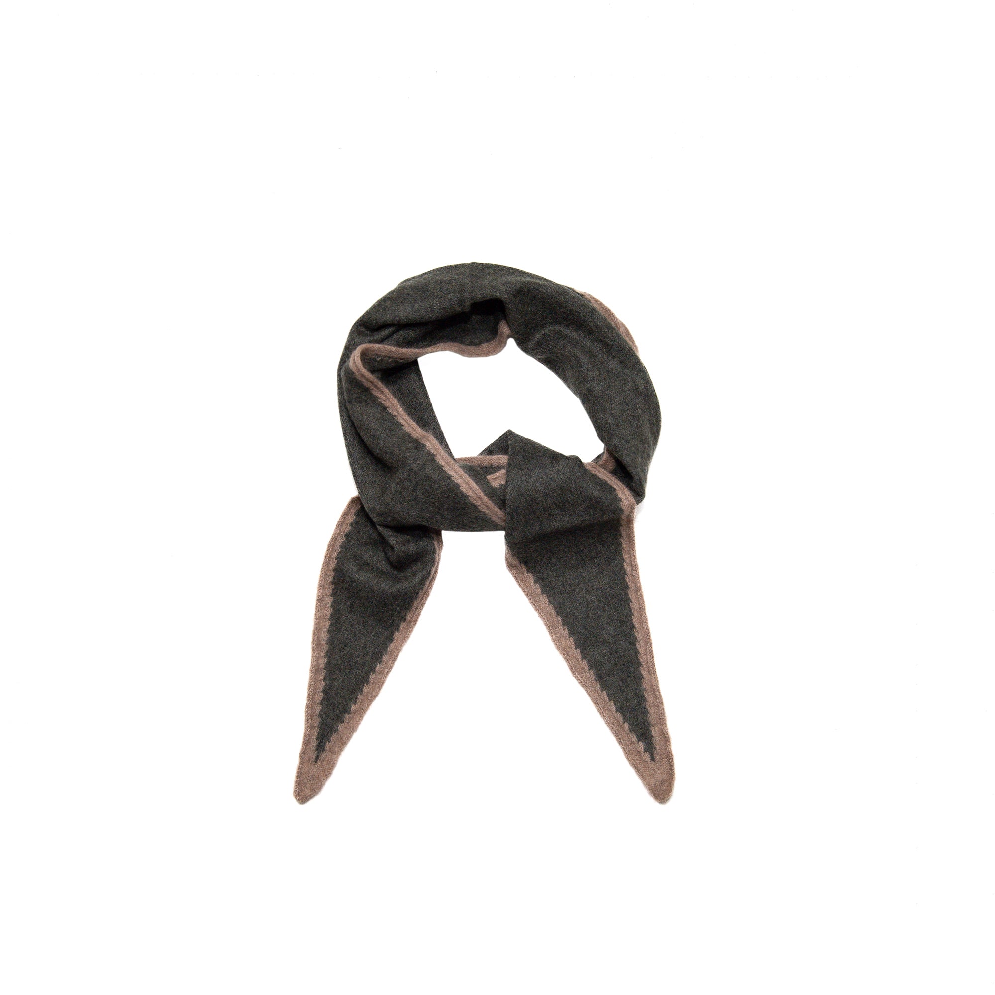 Austen Spindle-shaped Knitted Cashmere Scarf Forest Green, from Oats and Rice