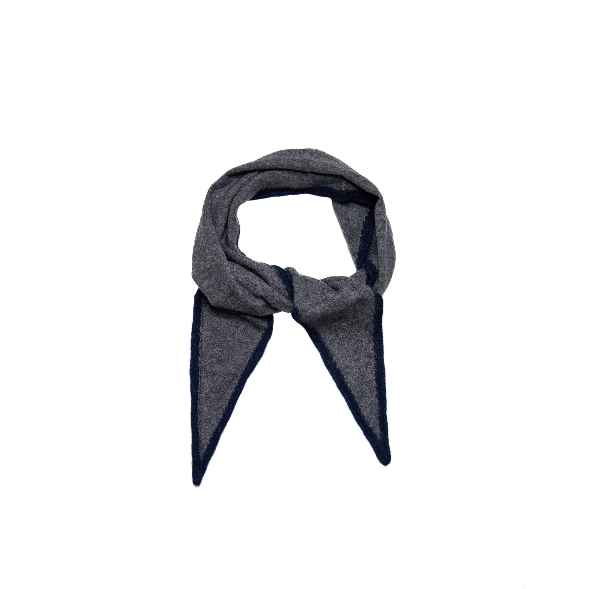 Austen Spindle-shaped Knitted Cashmere Scarf Grey, from Oats and Rice