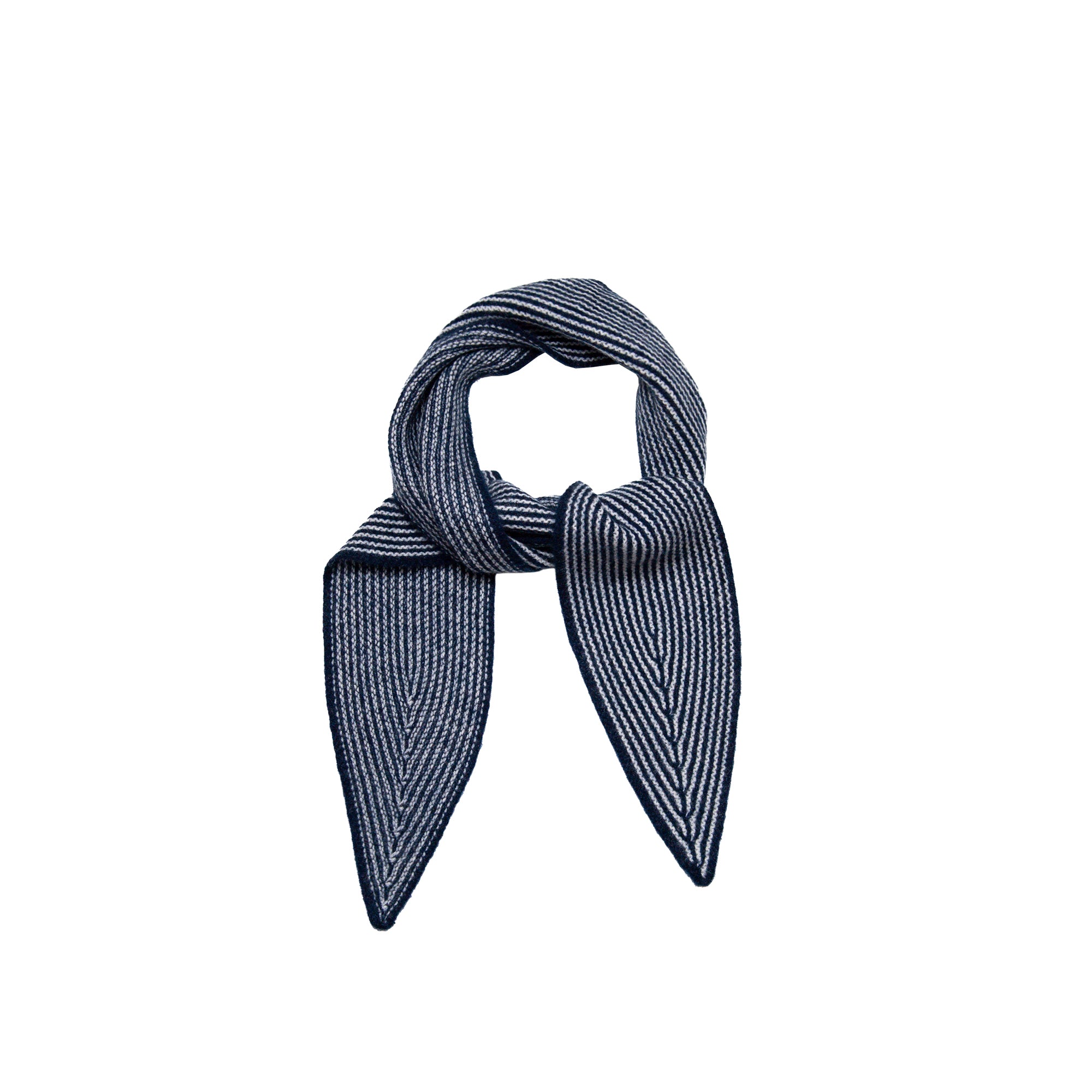 Sailor Cashmere Rib Neck Scarf in Navy, from Oats and Rice