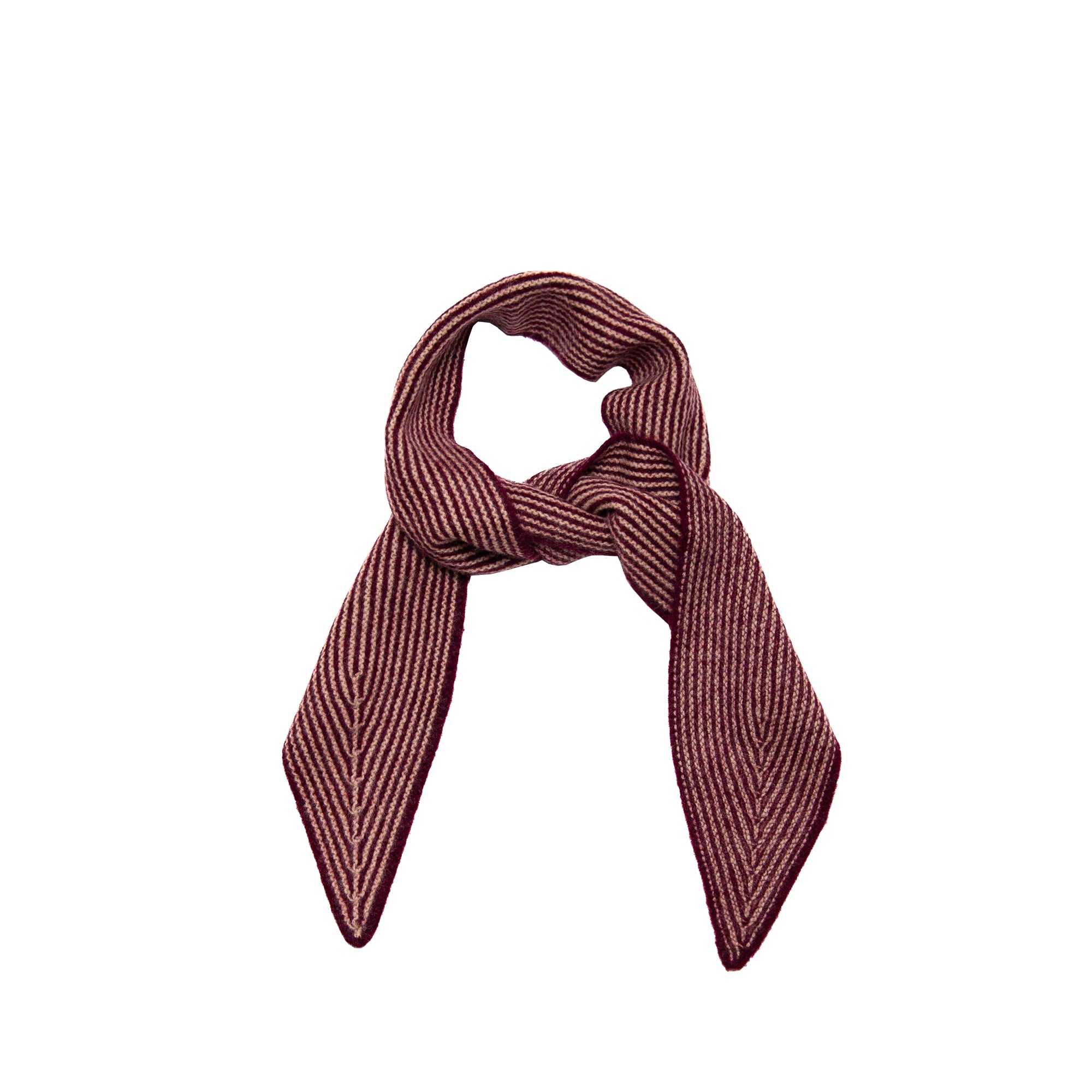 Sailor Cashmere Rib Neck Scarf in Wine Mulberry, from Oats and Rice