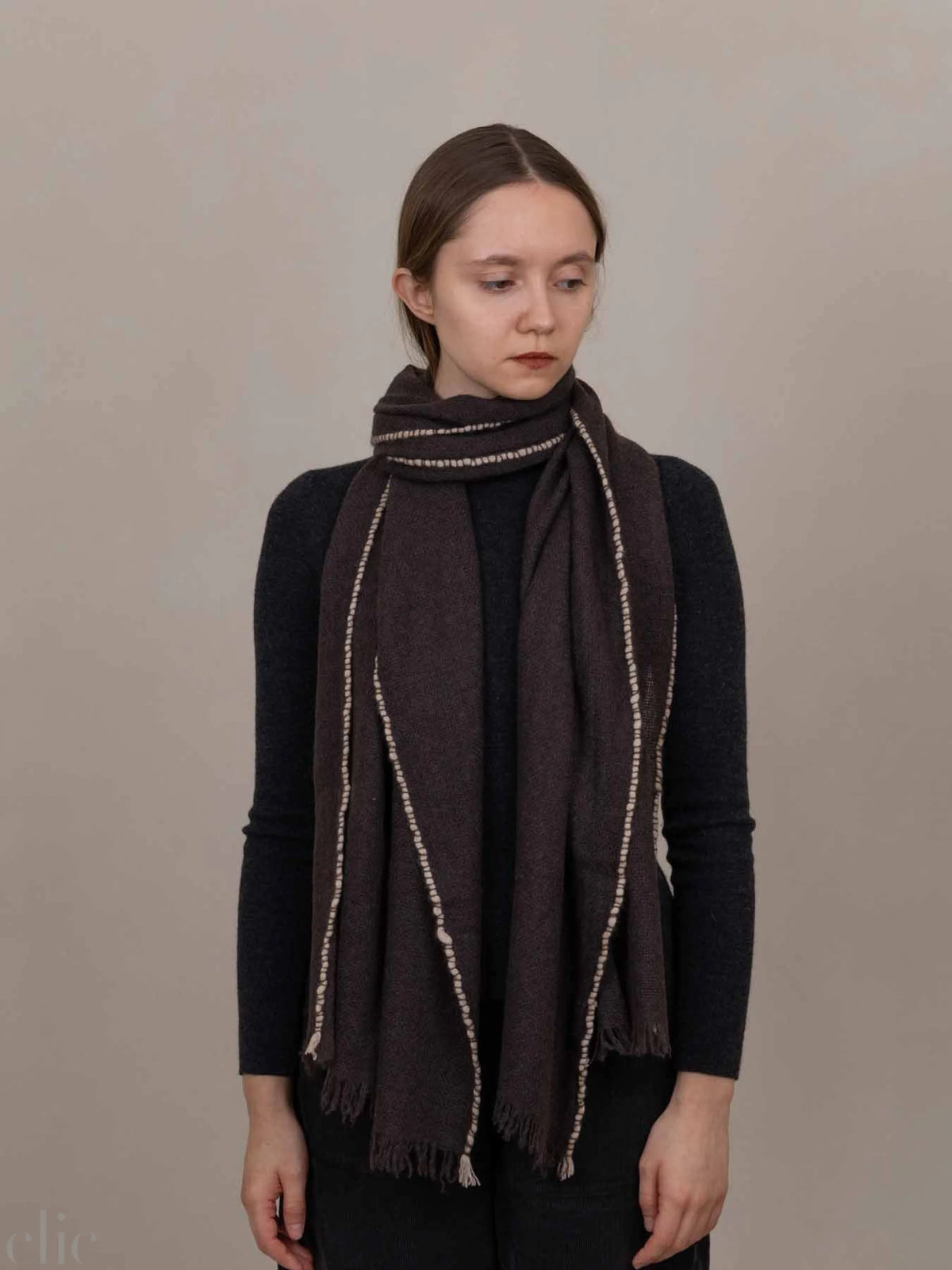 Long Cashmere Scarf in Cocoa, from Oats & Rice