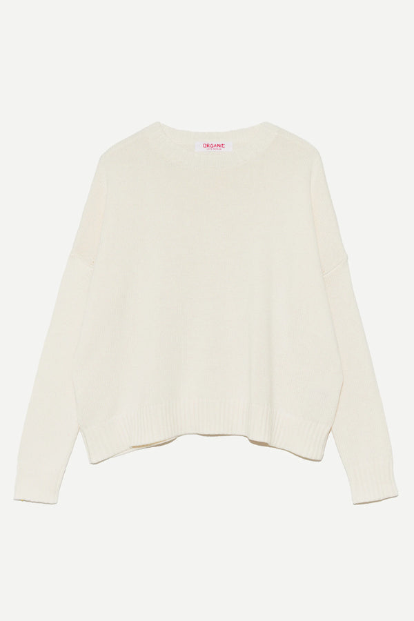 Italian cotton Wide Pullover in Creme, from Organic by John Patrick