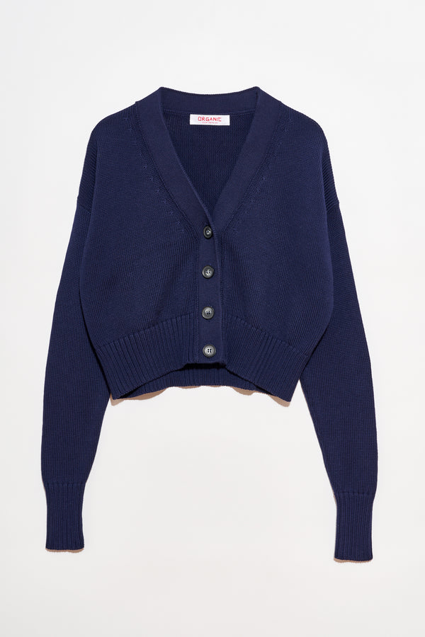 Rosie Cardigan in Italian Cotton Navy, from Organic by John Patrick