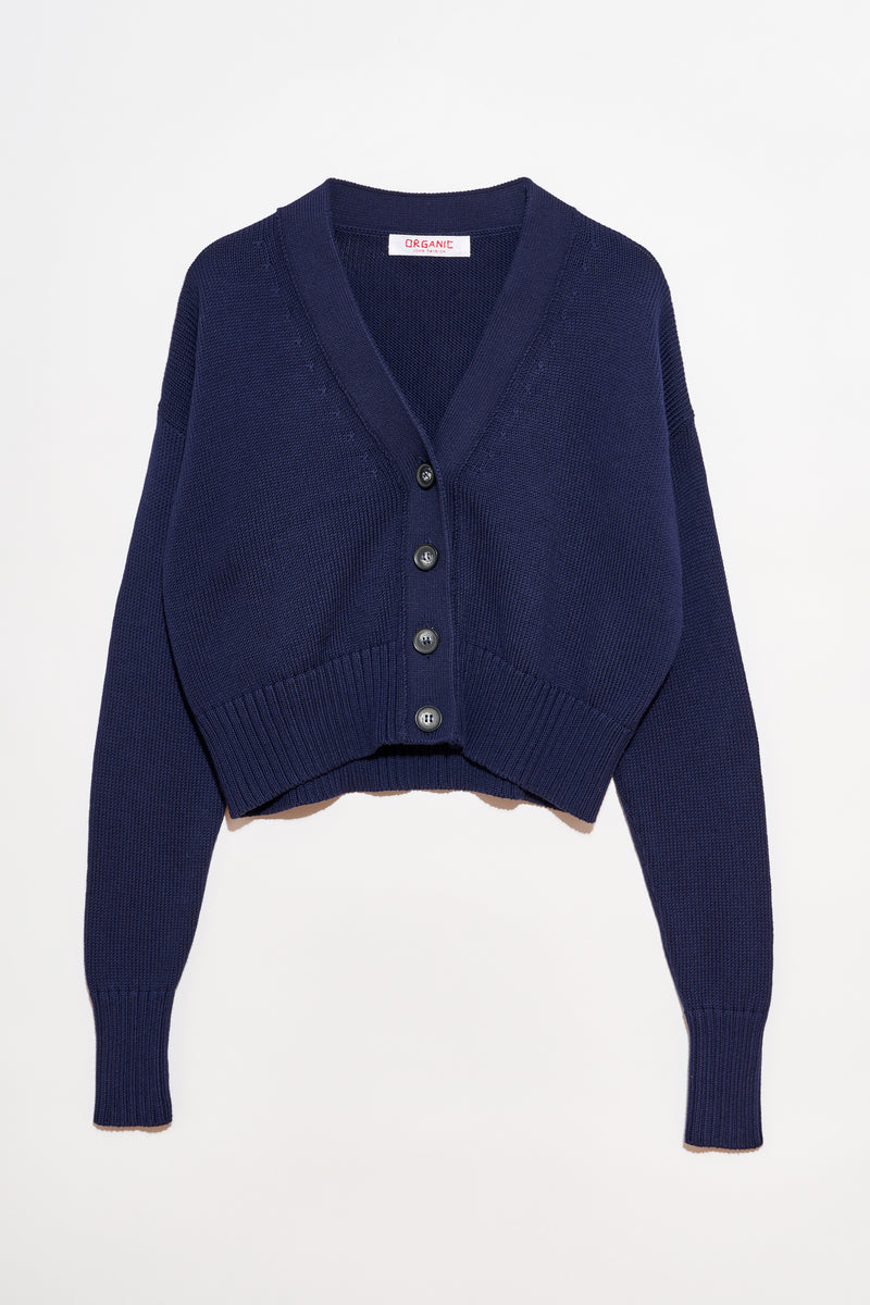 Rosie Cardigan in Italian Cotton Navy, from Organic by John Patrick