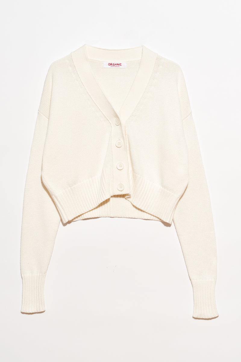 Rosie Cardigan in Italian Cotton Creme, from Organic by John Patrick