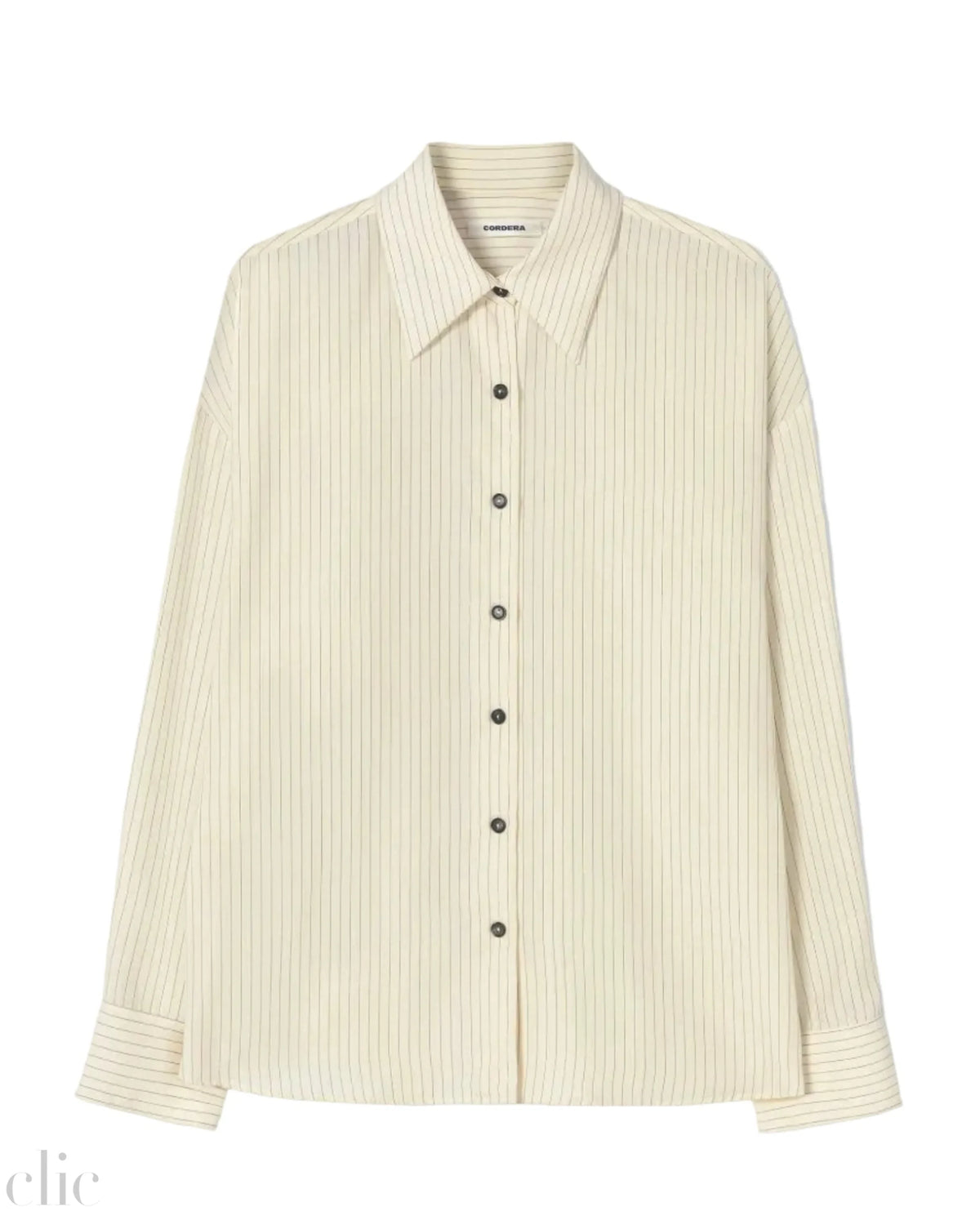Oversized Pencil Striped Shirt in Cream, from Cordera