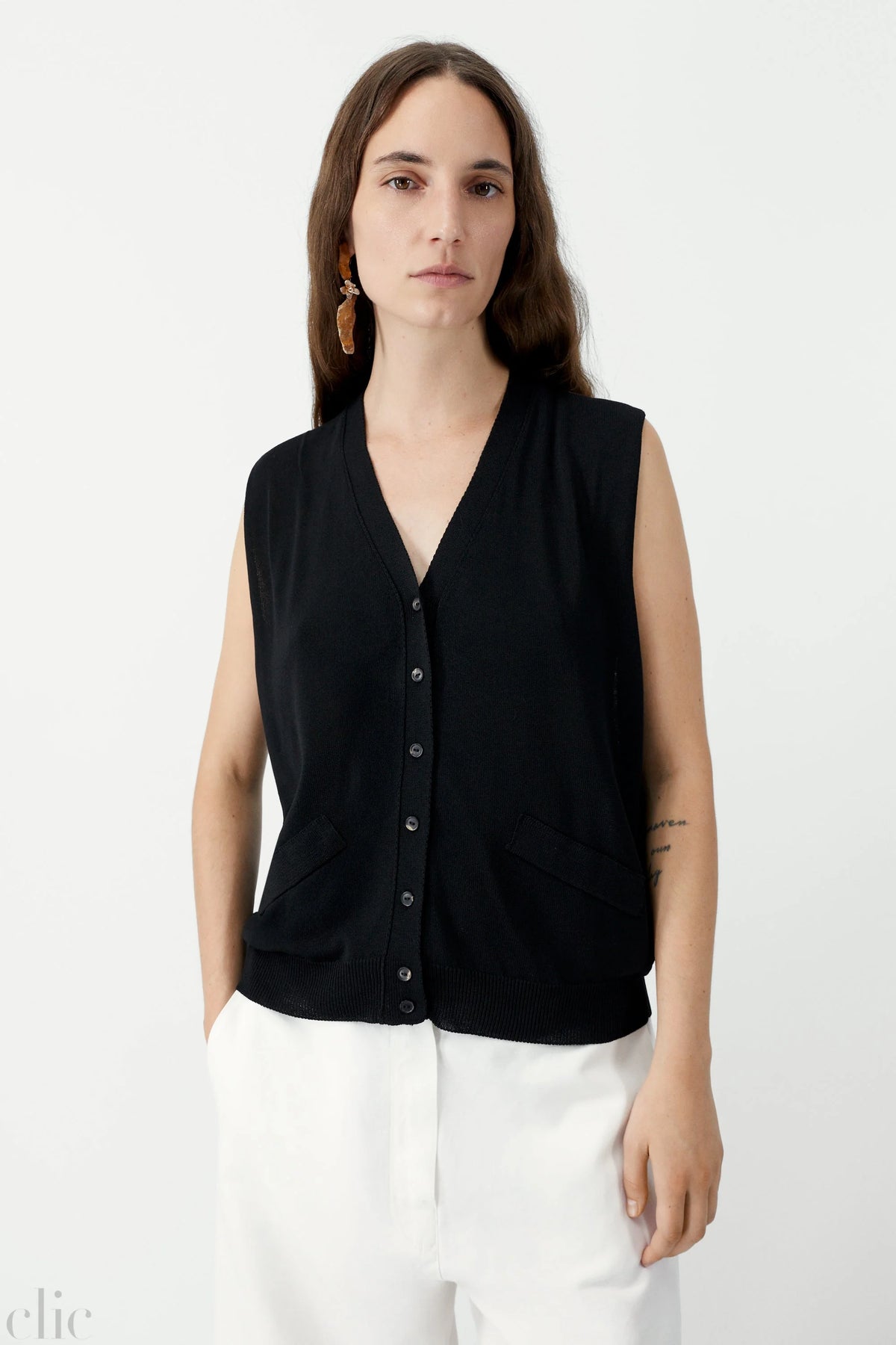 Oversize Waistcoat in Black, from Cordera