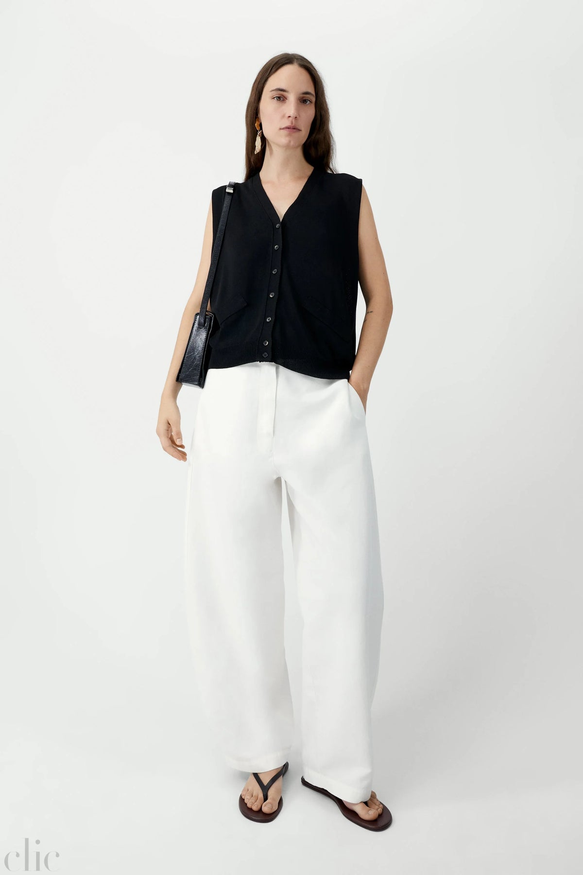 Oversize Waistcoat in Black, from Cordera