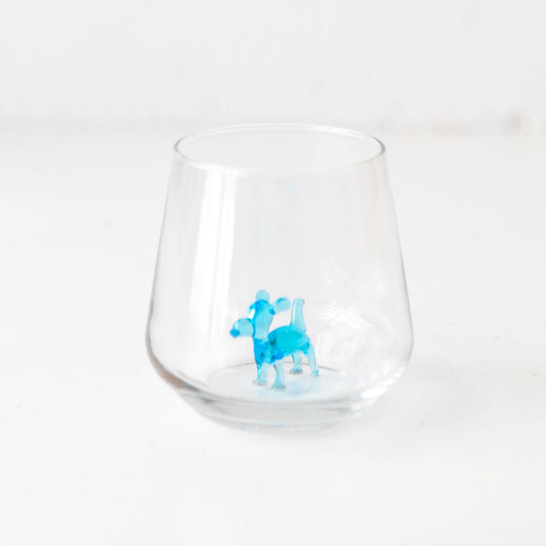 Blue Balloon Dog Drinking Glass, from Minizoo