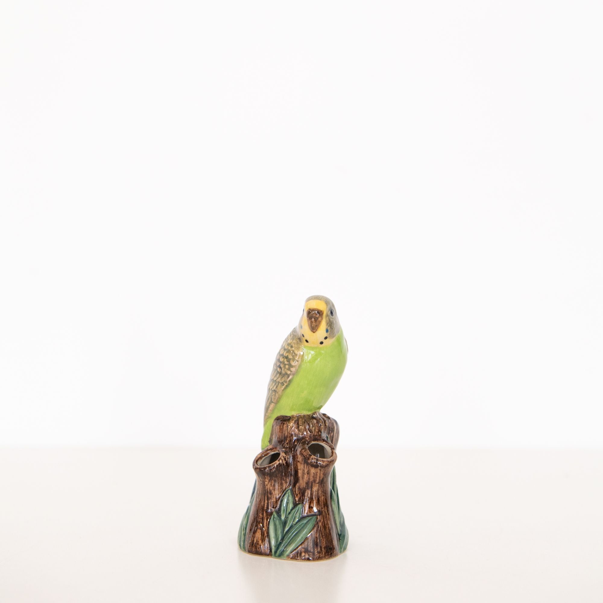 Budgerigar Vase in Green, from Quail Ceramics