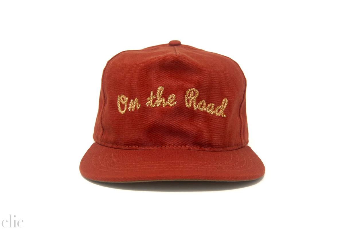 On The Road Strapback Hat in Red and Yellow