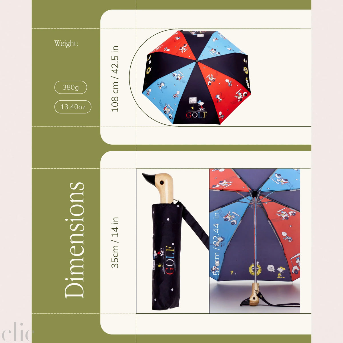 Peanuts Golf Compact Umbrella,from Original Duckhead