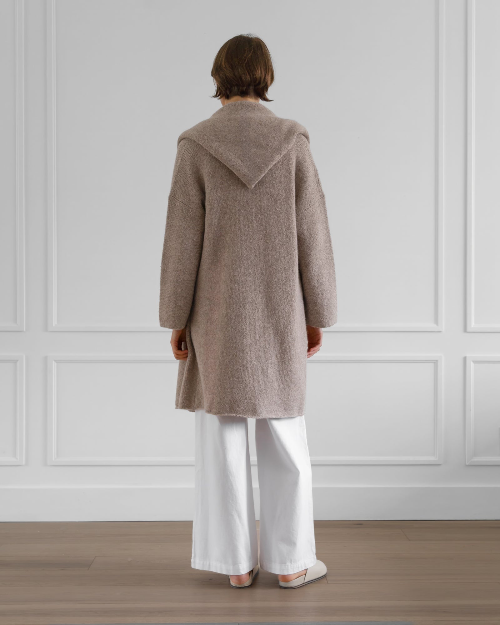 Otono Cardigan Coat in Taupe, from La Tierra