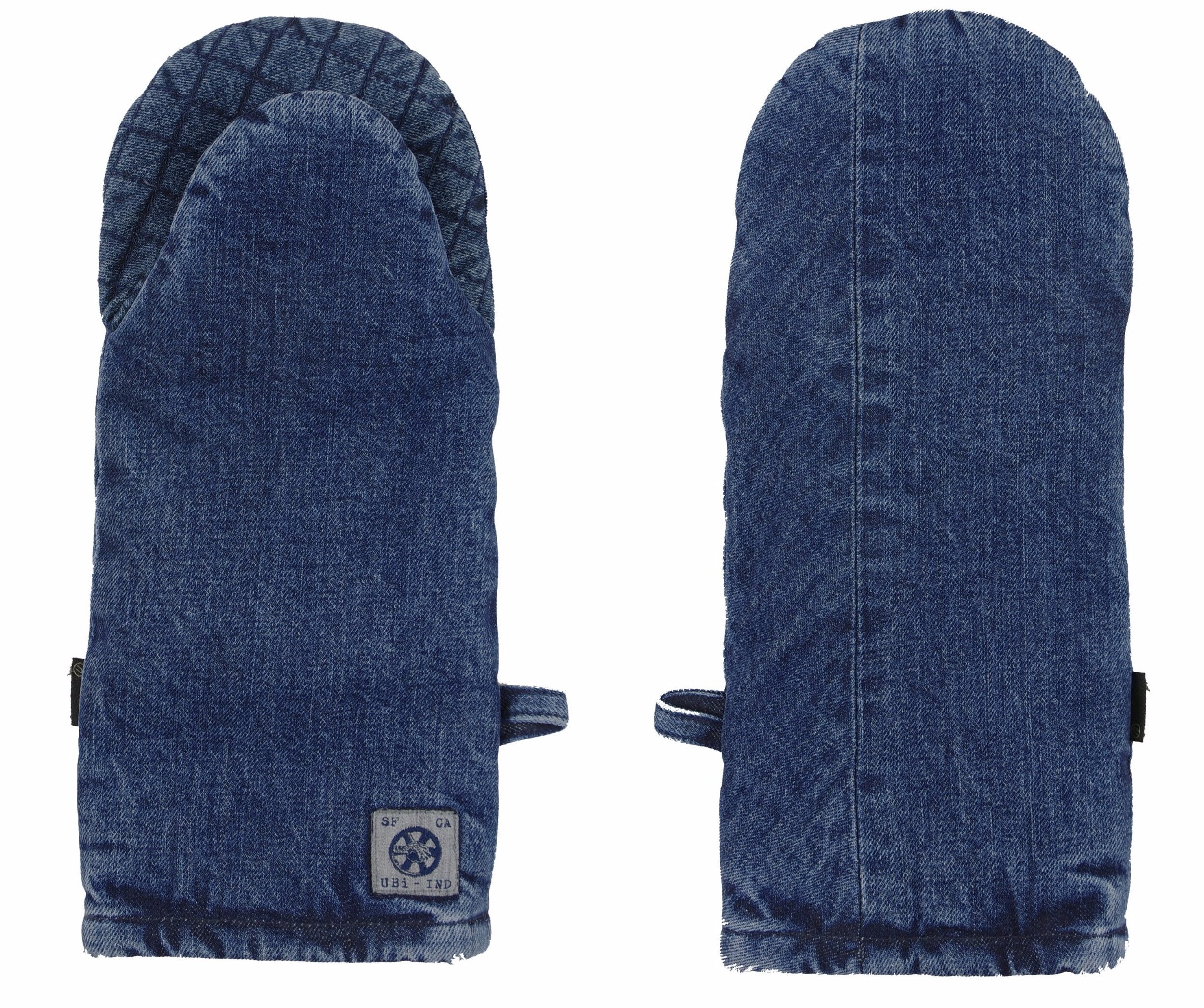 Dual-hand Oven Mitt in Raw Denim, from Mi Cocina - Clic