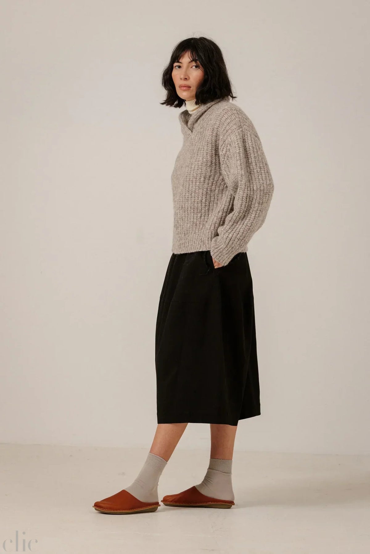 Oversized Shawl Pullover in Marbel, from Bare Knitwear