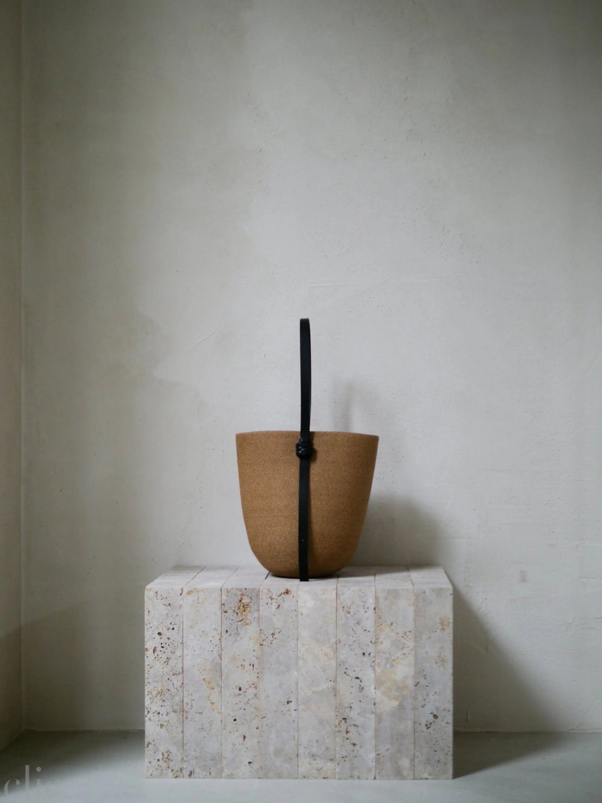 Koreng Bucket Bag in Tan, from Kamaro'an