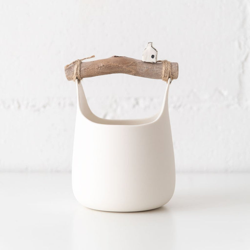 Straight Pot with Branch Mini Handle, from Berangere Ceramique