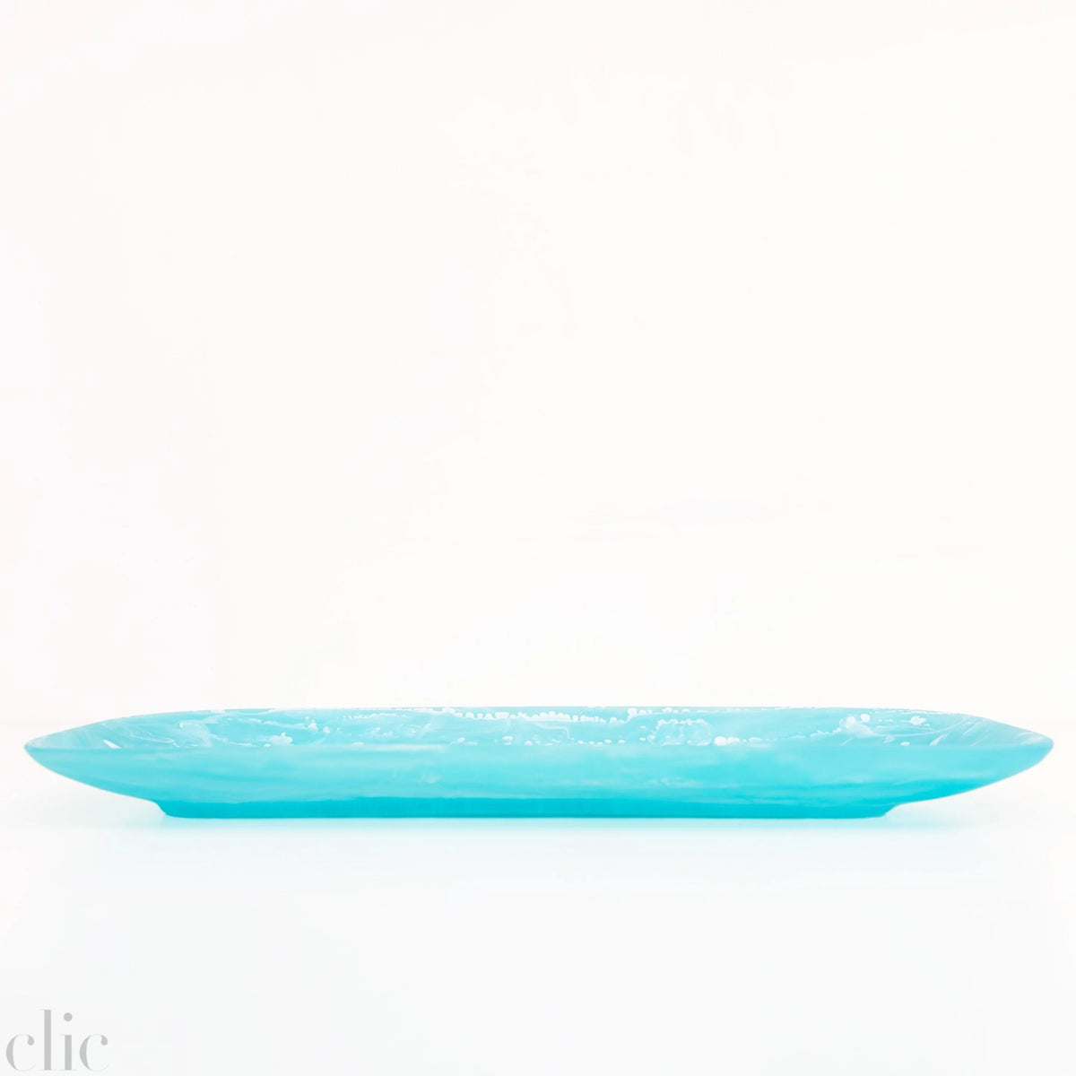 Classical Rectangular Platter in Aqua Swirl, from Nashi Home