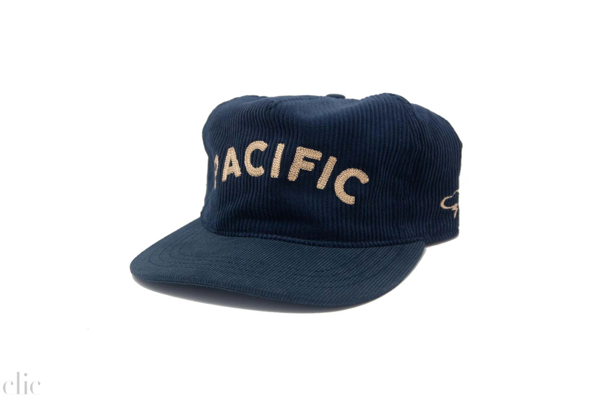 Pacific Strapback Hat in Blue and Cream