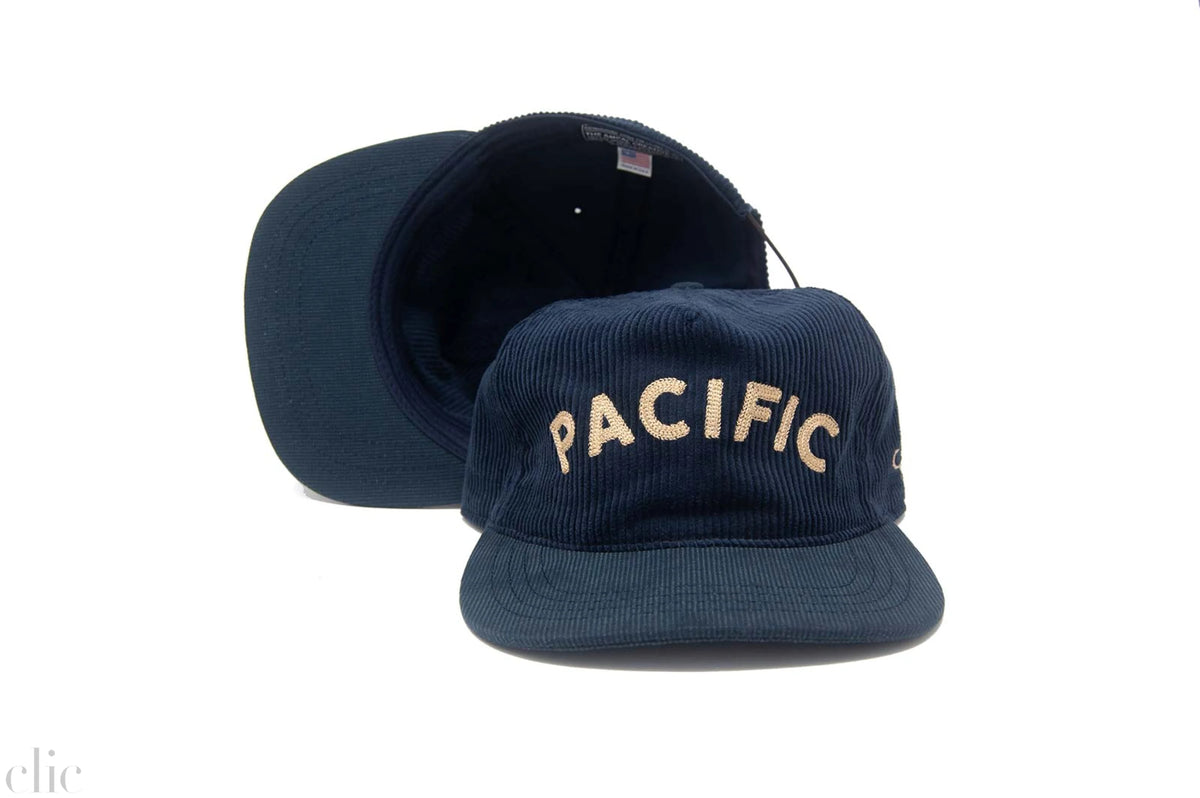 Pacific Strapback Hat in Blue and Cream