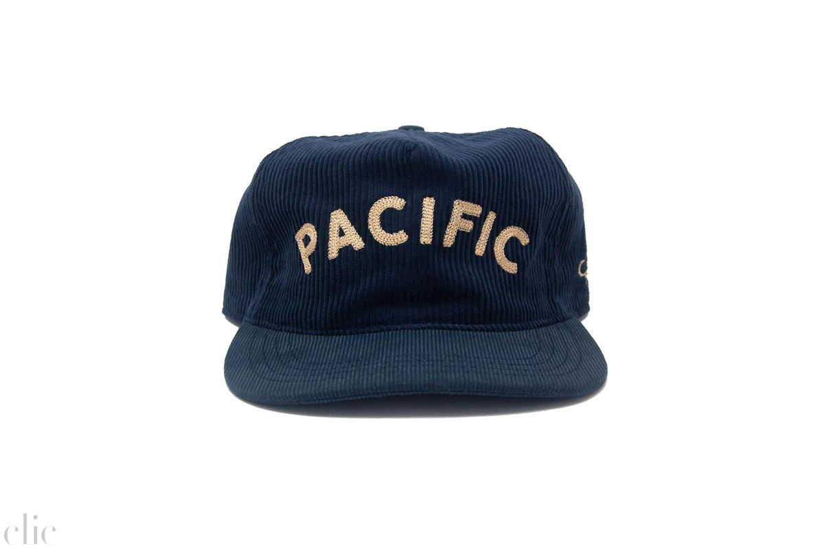Pacific Strapback Hat in Blue and Cream