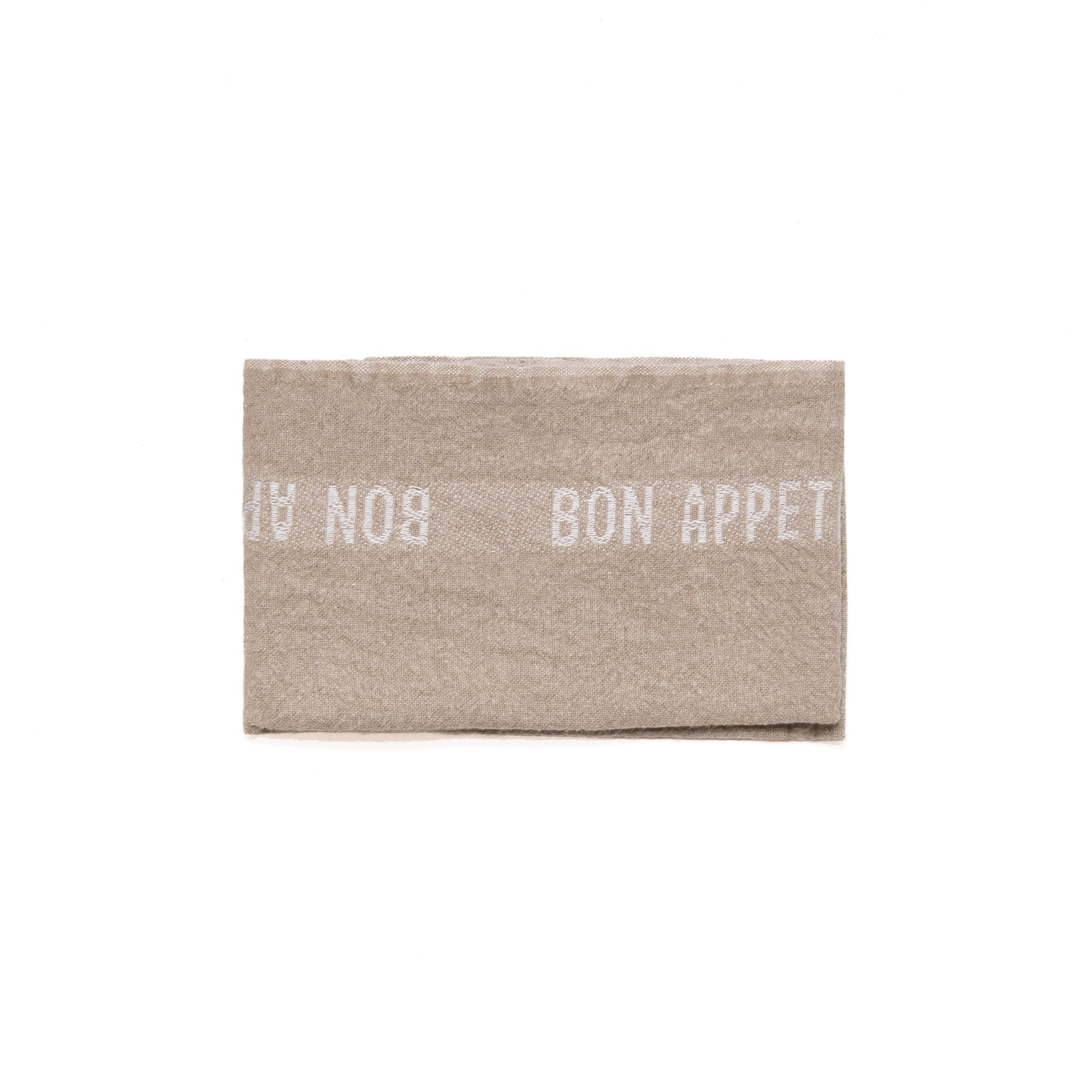 Bon Appetit Tea Towel in Linen White, from Charvet Editions